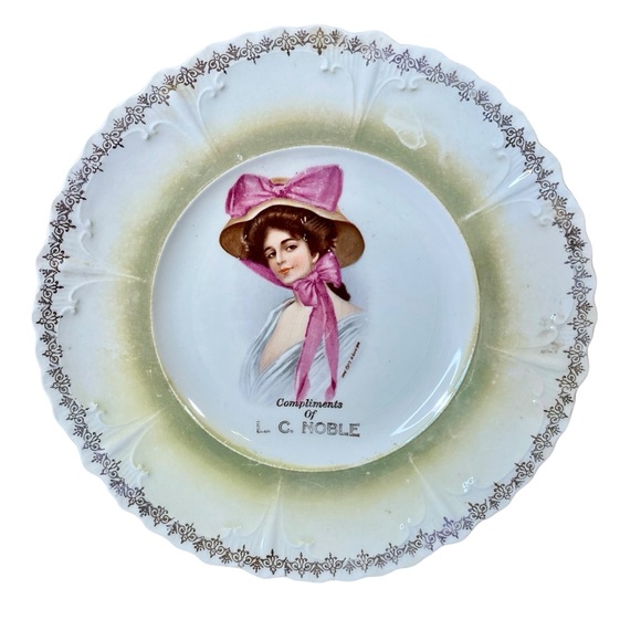 Vintage Decorative Plate Early 20th Century Promotional Giveaway L. C. Noble - Picture 1 of 9